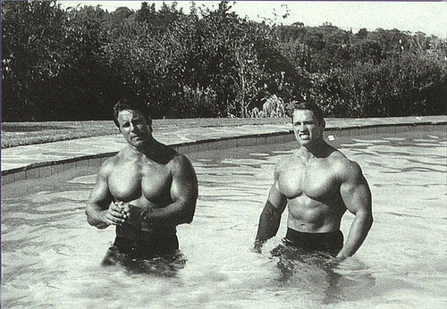 Reg Park and Arnold Schwarzenegger
